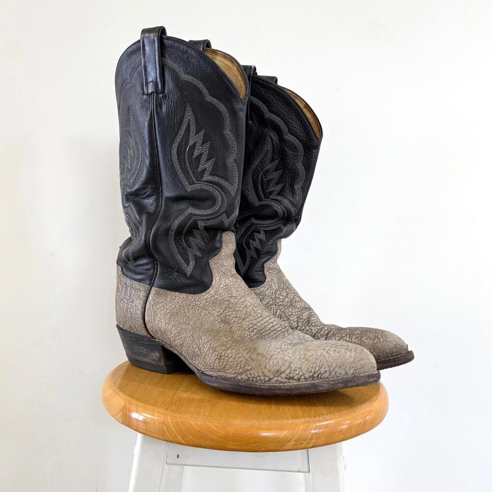 Vintage Tony Lama Leather Cowboy Boots Men’s 10 EEE USA Made Style 6255 Western